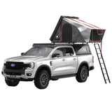 Double cab bukkie / truck with the Alu-Cab RT-4S 4 sleeper tent and 270 Shadow awning, fitted to a Contour canopy. Front Runner roof rack. Camp4x4. camp 4x4, overlanding, camping. Double Cab. Single Cab. Extra Cab. Off-road