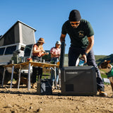 Camping scene with the Dometic CFX5 25L Portable Fridge in use