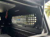 Alu-Cab Contour Canopy Rear Security Window Grid mounted on the Contour canopy, inside view