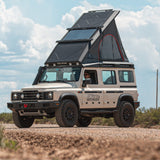 Alu-Cab INEOS Grenadier Roof Rack Tray Mounted to a Hard shell rooftop tent