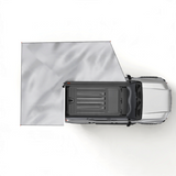 Areal view of an Extended Alu-cab 270 Shadow Awning LHS. Camp4x4. camp 4x4, overlanding, camping.