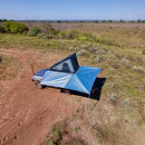 Camp4x4.co.za Alu-Cab 270 Shadow Awning 2.5m mounted on an off-road vehicle in the bush