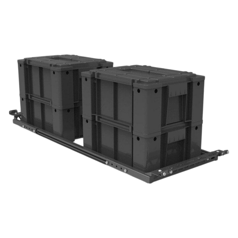 Alu-Cab Ammo Box Slide with 4 Ammo boxes stored on it