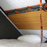 Alu-ab rooftop tent fitted with the Bamboo interior drop down table, pillows and a speaker. camping 4x4. 
outdoor adventures