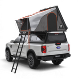 Double cab bukkie / truck with the Alu-Cab RT-4S 4 sleeper tent and 270 Shadow awning, fitted to a Contour canopy. Camp4x4. camp 4x4, overlanding, camping. Double Cab. Single Cab. Extra Cab. Off-road