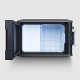 Dometic CFX5 25L Portable Fridge on a white background, with the lid open and inside view.