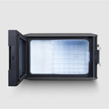 Dometic CFX5 35L Portable Fridge on a white background, with the lid open and inside view.