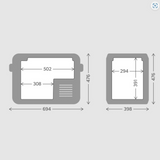 Measurements of the Dometic CFX5 45L Portable Fridge 