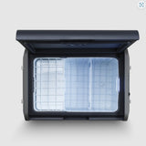 Plan view of the Dometic CFX5 55 Portable camping Fridge with the lid open