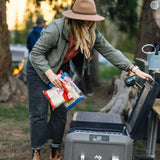 Dometic CFX5 75DZ duel zone portable fridge in use in a natural enviroment 
