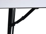 Close-up of a black metal frame with a white background