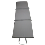 A MEERKAT Canvas Folding Mattress, unfolded and displayd length ways, on a white background.
