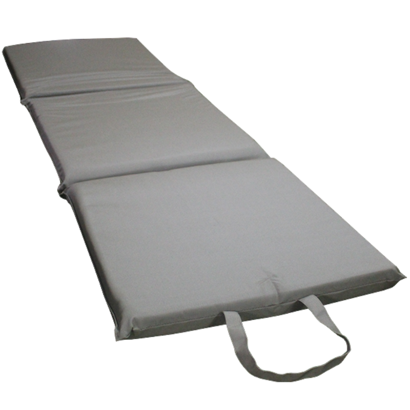 A MEERKAT Canvas Folding Mattress, unfolded and displayd on a white background