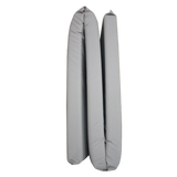 A side view of the MEERKAT Canvas Folding Mattress, folded up and displayd on a white background.