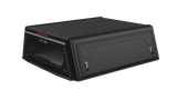 Black Alu-Cab Contour Canopy for extra cab or Double Cab, with smooth finish. Camp 4x4, Available at Camp4x4. Overlanding Products and fitments