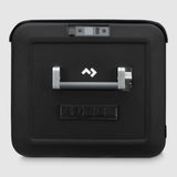 A close up view of the Dometic CFX Fridge Protective Cover on a 95L electric cooler with the handle and digital display visible, on a white background