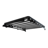 A black Front Runner Series Volkswagen Caddy / Ford Transit/Tourneo Connect SWB (2020-Current) Slimline II Roof Rack Kit, shown at an angle against a plain white background.