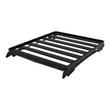 A black Front Runner Series Isuzu D-MAX RG/3rd Gen (2020-Current) Slimline II Roof Rack Kit with a slatted top and mounting points, shown on a plain white background.