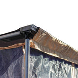 A close up view of the corner of a Front Runner Series Easy-Out Awning Mosquito Net for a 2M or 2.5M awning, shown on a plain white background.