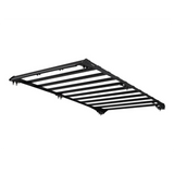 A blackFront Runner Toyota Land Cruiser FJ (2026-Current) Slimsport Roof Rack Kit with multiple parallel horizontal slats, shown at an angle against a plain white background.