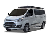 White van with a Front Runner Ford Tourneo/Transit Custom LWB (2013-2022) Slimline II Roof Rack Kit on a white background