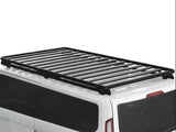A Front Runner Ford Tourneo/Transit Custom LWB (2013-2022) Slimline II Roof Rack Kit mounted on the roof of a white vehicle, shown against a plain white background.