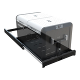 Front Runner Cargo Slide/Fridge Slide / 80L to 90L with a Dometic 80L Fridge strapped on, on a white background