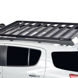 A Front Runner Series Isuzu MU-X (2017-2020) Slimline II Roof Rack Kit mounted on the roof of a white vehicle, shown against a plain white studio background.