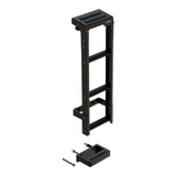 A Front Runner Land Rover Defender 90/110 (1983-2016) Ladder shown on a plain white background, with a separate mounting Step and two small screws placed below it.