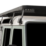 Front Runner Land Rover Defender 110 (1983-2016) Slimline II Roof Rack Kit on a vehicle with a white background