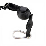 AFront Runner Stratchits tie down strap with a silver metal carabiner clip, shown on a plain white background.