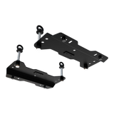 A Front Runner Series Recovery Device Mounting Kit, consisting of two black metal mounting brackets with silver bolts and eye bolts, shown on a plain white background.