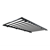A black Front Runner Front Runner Volkswagen T5/T6/T6.1 Transporter SWB (2003-2024) Slimsport Roof Rack Kit, shown at an angle against a plain white background.