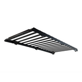 Black Front Runner Volkswagen T7 Transporter Caravelle LWB (2025-Current) Slimsport Roof Rack Kit / Light Bar Ready, pictured from below, on a white background