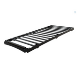 Black Front Runner Volkswagen T7 Transporter Caravelle LWB (2025-Current) Slimsport Roof Rack Kit / Light Bar Ready, on a white background
