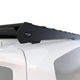Close up of the Front Runner Volkswagen T7 Transporter Caravelle LWB (2025-Current) Slimsport Roof Rack Kit, on a white background