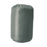 A dark gray cylindrical drawstring bag, storage sack for the MEERKAT Contoured Hood Military Sleeping Bag (0°C), shown against a plain white background.