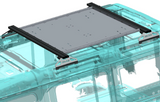 Rendering of the Alu-Cab INEOS Grenadier Roof Rack Tray, fitted to an Ineos, on a white background