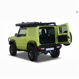 Front Runner Suzuki Jimny 3 Door (2018-Current) Rear Seat Base Deck in a green camp4x4 vehicle