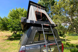 Alu-Cab Telescopic Ladder 2.6m for access into the Alu-Cab Gen3.R Rooftop Tent mounted on an off-road vehicle
