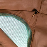 close up view of the inside of a Meerkat Safari Bow Tent which is large enough for 3 people.