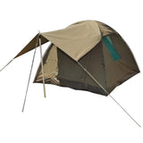 Beige Meerkat Adventure Bow tent with teal accents on a white background