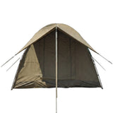 Beige Meerkat Adventure Bow tent with teal accents on a white background