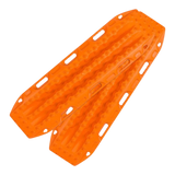 A pair of orange MaxTrax MKII shown on a plain white background.