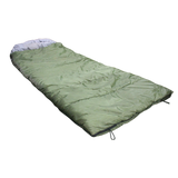An olive green MEERKAT Military Export Sleeping Bag (-10 C) shown flat on a solid white background.