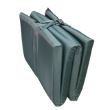 A folded dark teal-green MEERKAT Nylon Folding Mattress with a strap tied around the top, shown on a plain white background.
