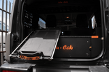 Suzuki Jimny fitted with the Alu-Cab Tilting Fridge Slide, mounted on the Alu-Cab Jimny Draw System
