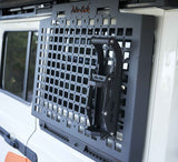 Alu-Cab Can Crusher mounted on a molle plate attached to n off-road vehicle. Camp 4x4