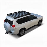 Toyota Prado 150, fitted with a Front Runner Slimline II Roof Rack Kit, on a white background
