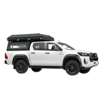 Double cab bukkie / truck with the Alu-Cab RT-4S 4 sleeper tent and 270 Shadow awning, fitted to a Contour canopy. Camp4x4. camp 4x4, overlanding, camping. Double Cab. Single Cab. Extra Cab. Off-road